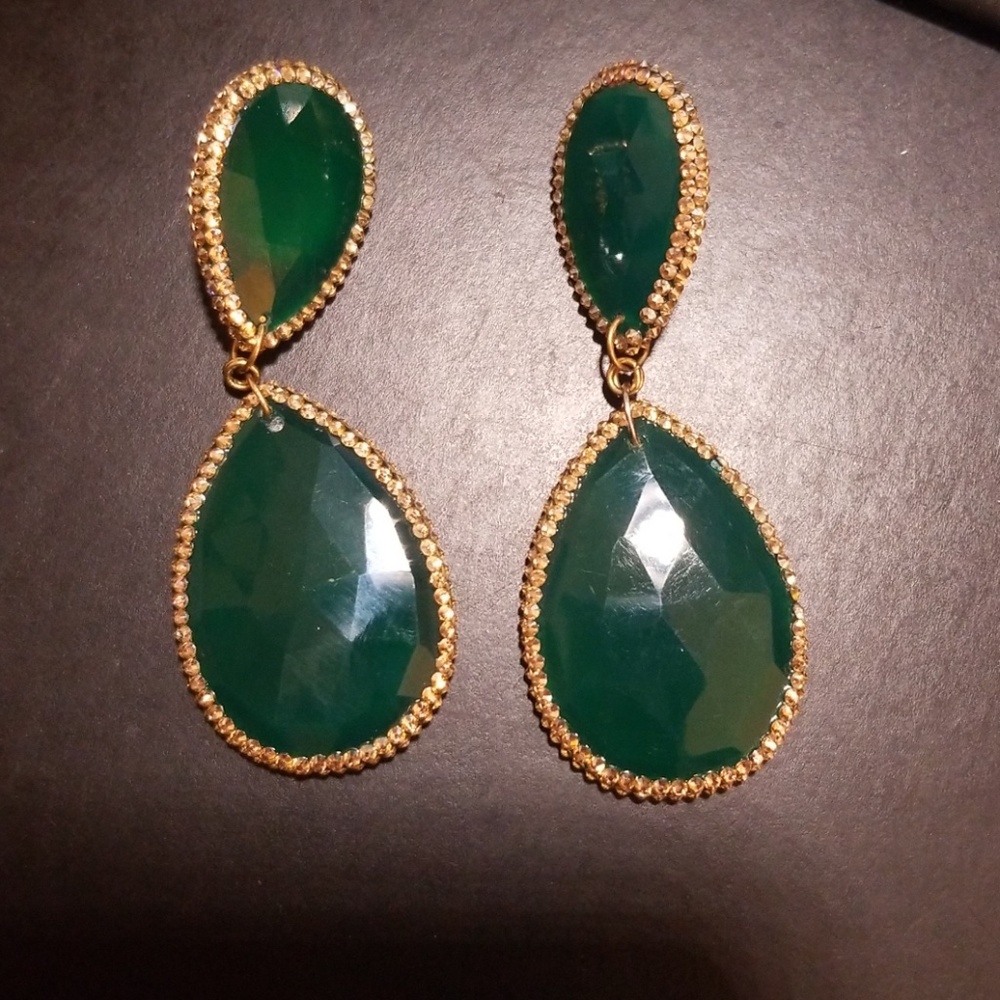 Genuine Agate & Swarovski crystal earrings